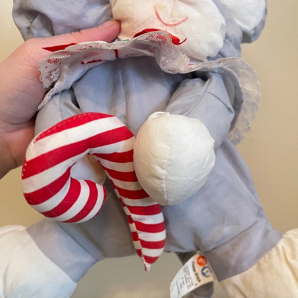 VTG 1991 Fisher-Price Christmas Puffalump‎ White Bear Grey Mouse Plush Santa